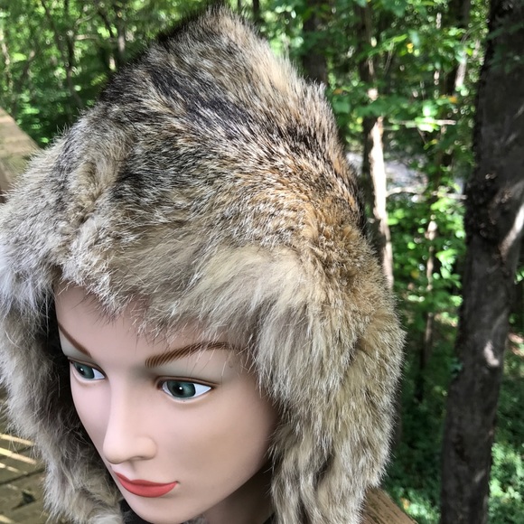 Warm Vintage Trapper Fur Hat w Earflaps main image 6